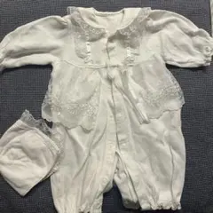 ホワイトセレモニースーツ 新生児用 帽子付き