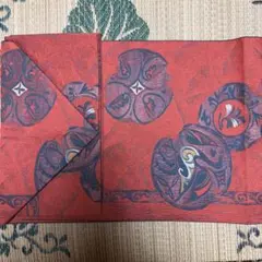 美品　赤地 家紋調 Antique Obi 和モダン
