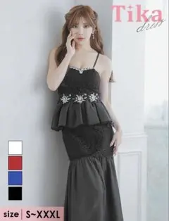 ティカ　ブラックドレス　ナイトドレス　キャバ