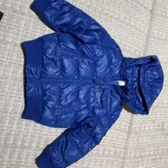 ダウンコート フード付き 青