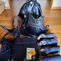 九櫻 早川謹製 剣道防具セット バッグ、ジャンク品の小手、ツバ、補修