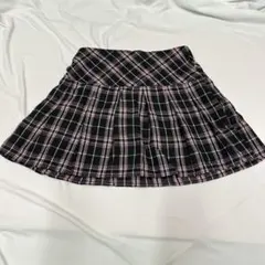 チェック柄ピンクプリーツスカート SHEIN スクールスカートS