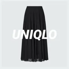 UNIQLO ユニクロ　シフォンプリーツスカート　ブラック　黒　Sサイズのサムネイル