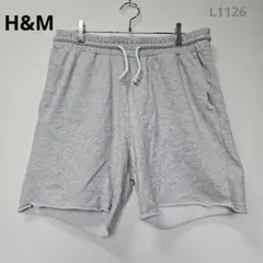 エイチアンドエム　スウェット　ショートパンツ　L　グレー　ウエストゴム　部屋着