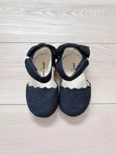 女の子　サンダル ネイビー フリル リボン　13.0cm お出掛け　保育園