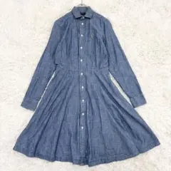 QRタグ ポロラルフローレン デニム シャツワンピース ポニー ロゴ刺繍のサムネイル