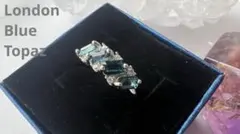 【ロンドンブルートパーズ　リング　指輪　フリーサイズ　アクセサリー　天然石】