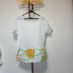 Anne Alice 半袖カットソー 花柄 ホワイト