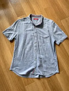 JUN ボタンダウンシャツ 半袖 ブルー