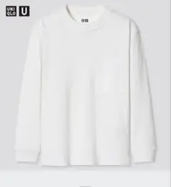 UNIQLO U キッズ長袖Ｔシャツ160cm ホワイト 綿100%