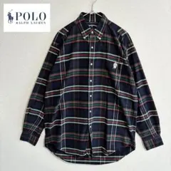 美品　ラルフローレン 90s ポロベア刺繍 BLAKE 長袖　チェックシャツ M