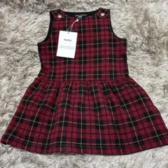 【BeBe 】べべ　チェック柄ジャンバースカート 100cm