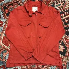PULL&BEAR レッドジャケット M デニム生地　古着　バックプリント