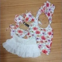 タグ付き新品♥KamononChi レディース花柄セパレート水着Ｓ４点セット
