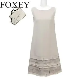 極美品★FOXEY/フォクシードレスノースリーブワンピース40