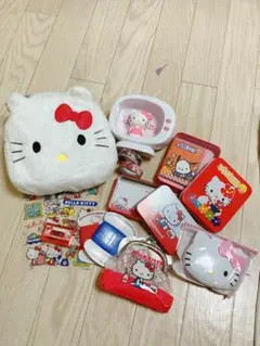 ハローキティ　スリコ　スリーコインズ　ハンドバッグ　シール　がま口財布セット