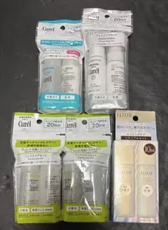 Curel & ELIXIR スキンケアトライアルセット5個まとめ売りのみのサムネイル