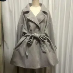 グレー ダブルブレスト コート