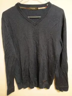 BLACK LABEL CRESTBRIDGE Vネック 長袖ニット ネイビー