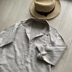 無印良品　リネン洗いざらし ロングワンピース　L