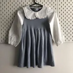 フリル付き襟のワンピース120cm