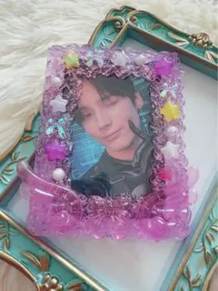 【019】B8 トレカケース ホイップデコ ケースデコ 韓国風 天使 パープル