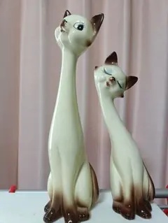 【希少】美品　シャム猫　陶器製置物　ペア　特大 希少】美品 シャム猫 陶器製置物 ペア 特大 - メルカリ