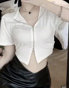 ジップTシャツ y2k