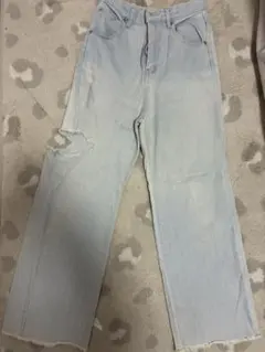 RETRO GIRLライトブルーダメージデニムパンツ ※股下汚れあり