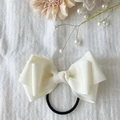【特別価格】入学式 フォーマル キッズ リボンヘアゴム アイボリー