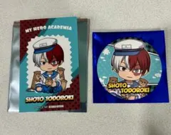 【セット】シーパラ×ヒロアカコラボミニキャラ缶バッチ・イラストカード 轟焦凍