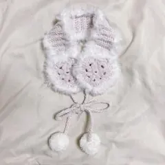 ハンドメイド ハート型 イヤーマフ 耳あて 編み物