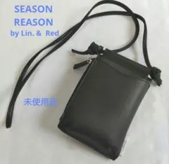 お財布ショルダー スマホショルダー ブラック Lin. & Red しまむらのサムネイル