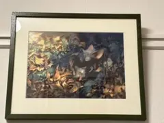 前田守一「紅葉の瀧」木版画 25/40 直筆サイン 1982年 額装757 - メルカリ
