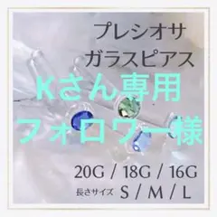 2本F＊20G/18G/16Gアレルギー対応ガラス製ボディピアスリテーナーピアス