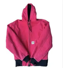 ト*ス様 Carhartt アクティブジャケット ピンクレッド系 Amazon | Carharttガールズジップフロントキャンバス断熱フード付き