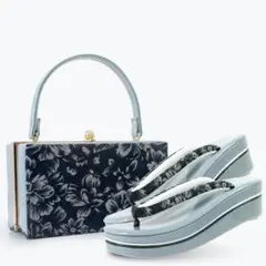 草履バッグセット 成人式 振袖 高級ジャガード 厚底 uzouri83-5