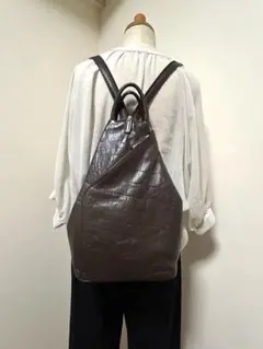 PICARD　クロコ型押し　リュック　2WAY