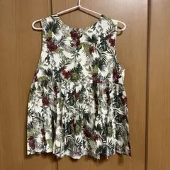 ⭐️新品・未使用⭐️日本製⭐️クロシェ　ノースリーブ　チュニック　ボタニカル柄のサムネイル
