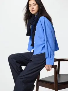 【新品未使用】2026 Uniqlo タックワイドパンツ ストライプ 丈長め