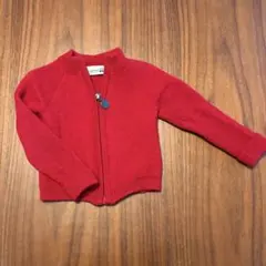 bonpointボンポワン赤ニットカーディガン