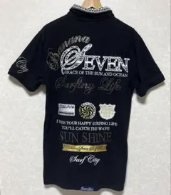 【877*7／BANANA SEVEN】半袖，ポロシャツ／黒／XL／⚠️訳ありのサムネイル
