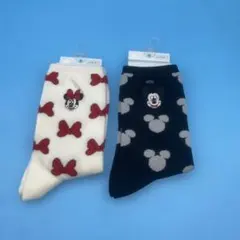 ミッキー＆ミニー　ソックス　２足セット