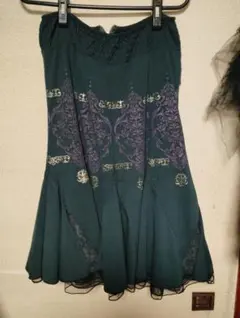 OZZ ONESTE フリルショートパンツ ブラック ティアード 薔薇刺繍