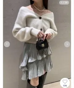 SNIDEL スナイデル　フォックスファー　オフショルダー　カーディガン