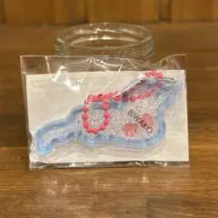 Biwako 琵琶湖キーホルダー　カプセルトイ　水色　肉球