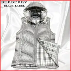 【BURBERRY BLACKLABEL】美品ノバチェック フード着脱 グレーL