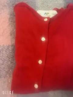 赤 カーディガン 7分丈