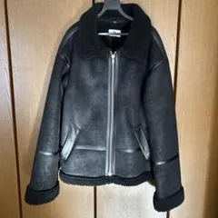 joker London ブラック ジャンパー　フェイクレザー　ムートン　ボア