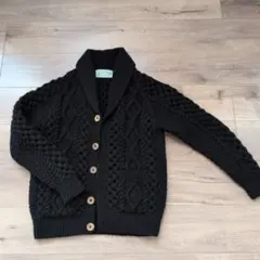 【美品】インバーアラン　ニットカーディガン　ブラック　S相当